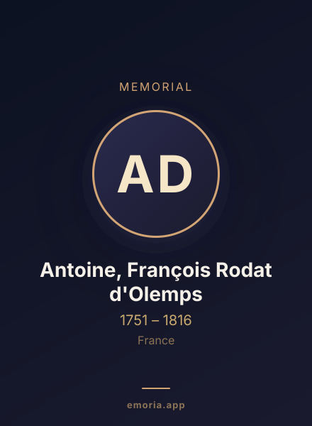 Memorial portrait of Antoine, François Rodat d'Olemps