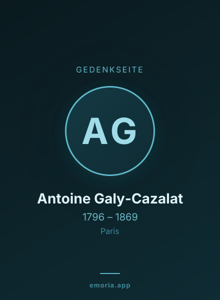 Gedenkportrait von Antoine Galy-Cazalat