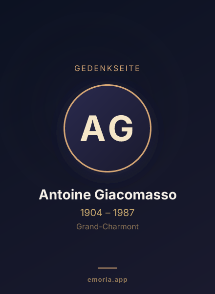 Gedenkportrait von Antoine Giacomasso