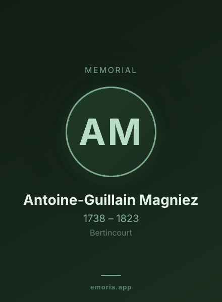 Memorial portrait of Antoine-Guillain Magniez