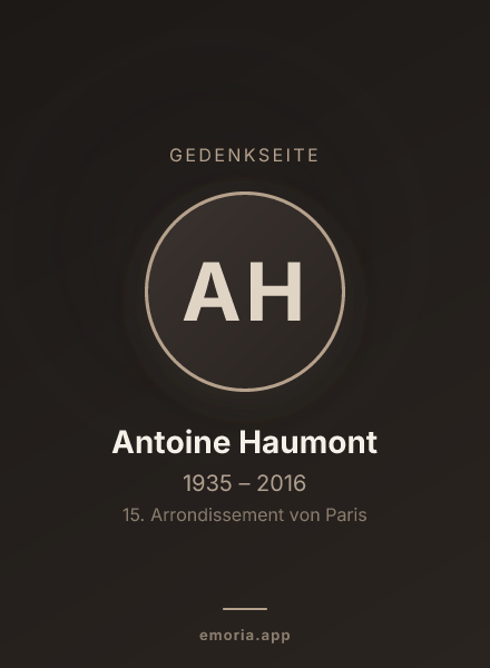 Gedenkportrait von Antoine Haumont