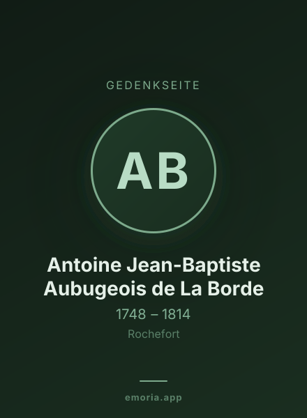 Gedenkportrait von Antoine Jean-Baptiste Aubugeois de La Borde