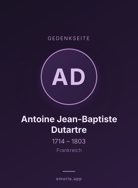Gedenkportrait von Antoine Jean-Baptiste Dutartre