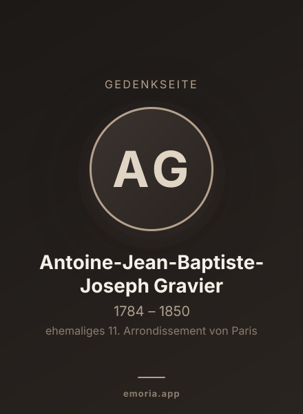 Gedenkportrait von Antoine-Jean-Baptiste-Joseph Gravier