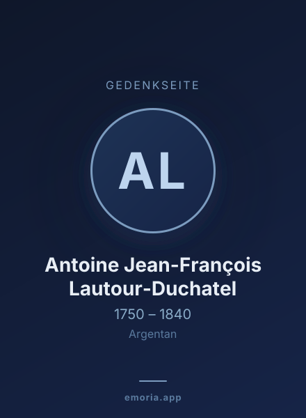 Gedenkportrait von Antoine Jean-François Lautour-Duchatel