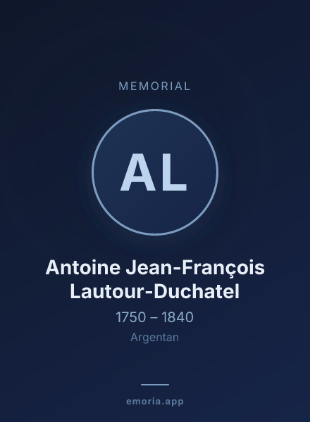 Memorial portrait of Antoine Jean-François Lautour-Duchatel