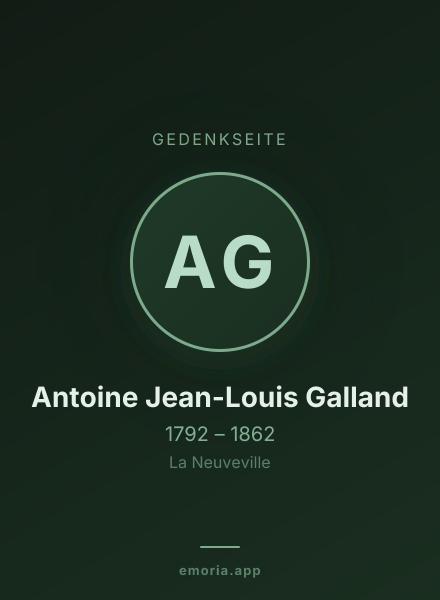 Gedenkportrait von Antoine Jean-Louis Galland