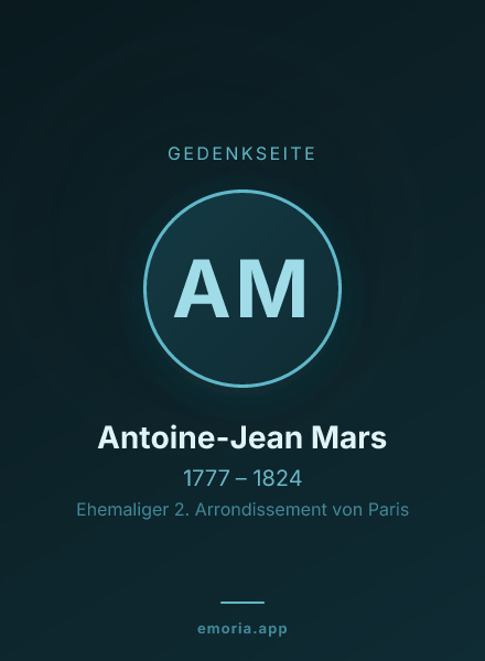 Gedenkportrait von Antoine-Jean Mars