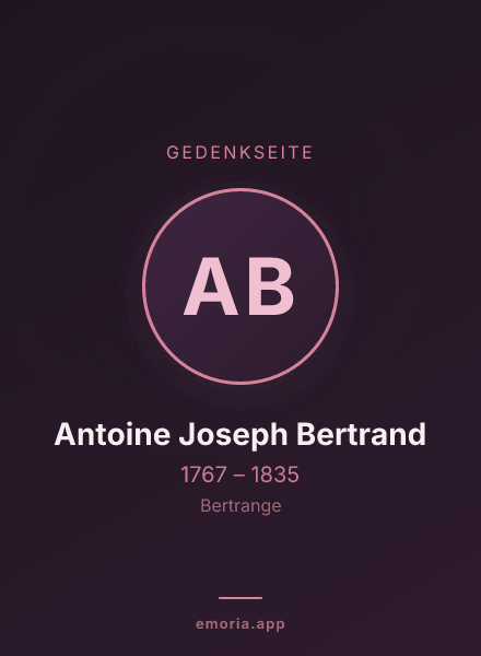 Gedenkportrait von Antoine Joseph Bertrand