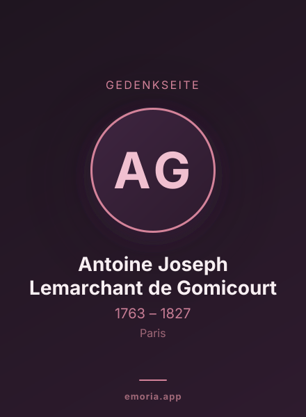 Gedenkportrait von Antoine Joseph Lemarchant de Gomicourt