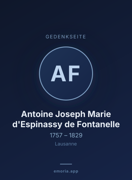 Gedenkportrait von Antoine Joseph Marie d'Espinassy de Fontanelle