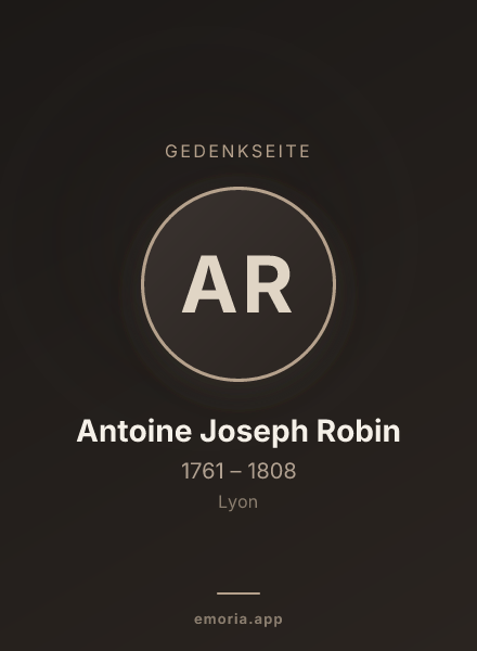 Gedenkportrait von Antoine Joseph Robin