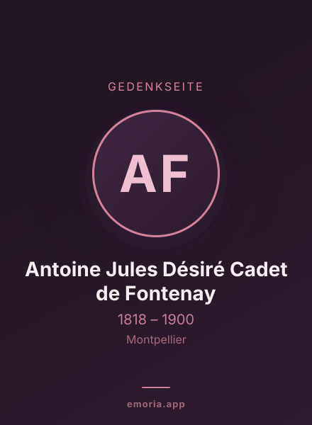 Gedenkportrait von Antoine Jules Désiré Cadet de Fontenay