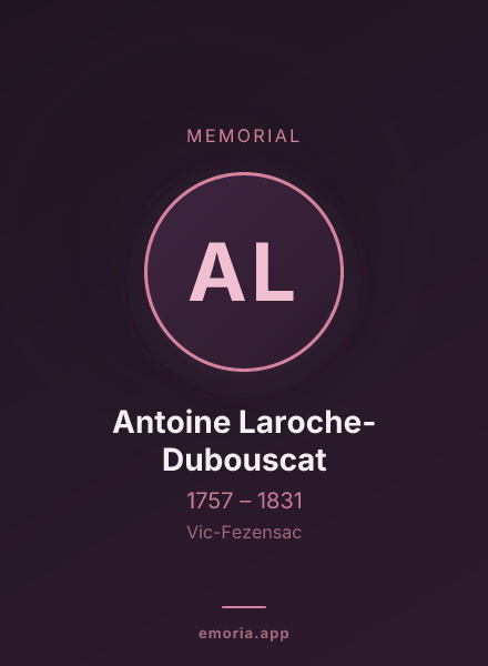 Memorial portrait of Antoine Laroche-Dubouscat