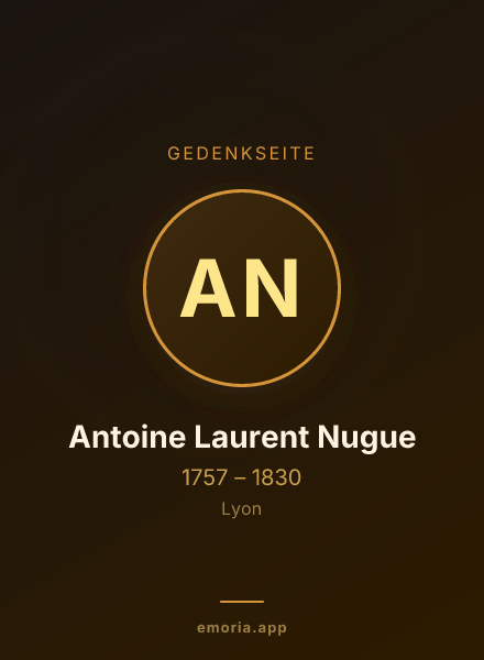Gedenkportrait von Antoine Laurent Nugue