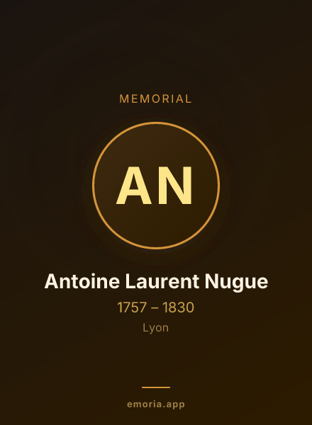 Memorial portrait of Antoine Laurent Nugue