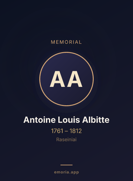 Memorial portrait of Antoine Louis Albitte