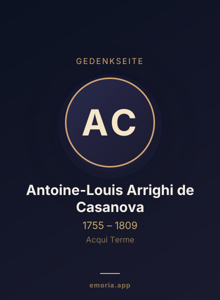Gedenkportrait von Antoine-Louis Arrighi de Casanova