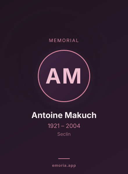 Memorial portrait of Antoine Makuch