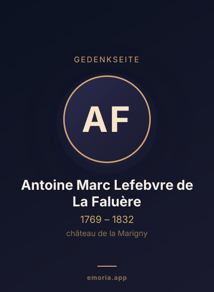 Gedenkportrait von Antoine Marc Lefebvre de La Faluère