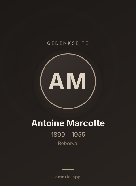 Gedenkportrait von Antoine Marcotte
