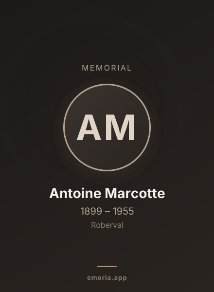 Memorial portrait of Antoine Marcotte