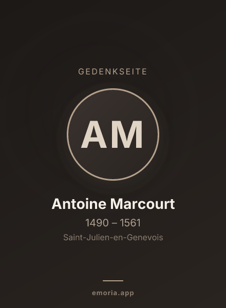 Gedenkportrait von Antoine Marcourt