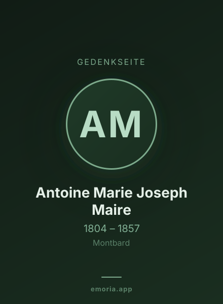Gedenkportrait von Antoine Marie Joseph Maire
