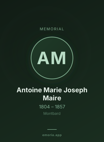 Memorial portrait of Antoine Marie Joseph Maire