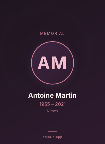 Memorial portrait of Antoine Martin