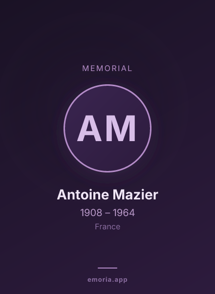 Memorial portrait of Antoine Mazier