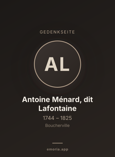 Gedenkportrait von Antoine Ménard, dit Lafontaine