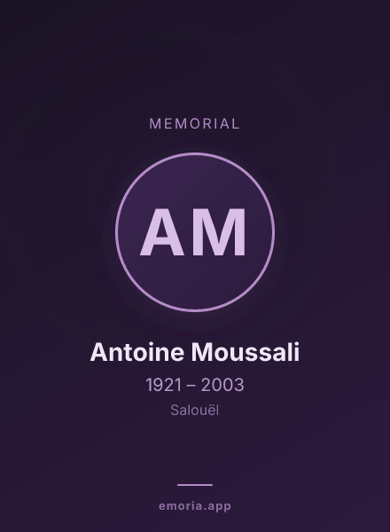 Memorial portrait of Antoine Moussali