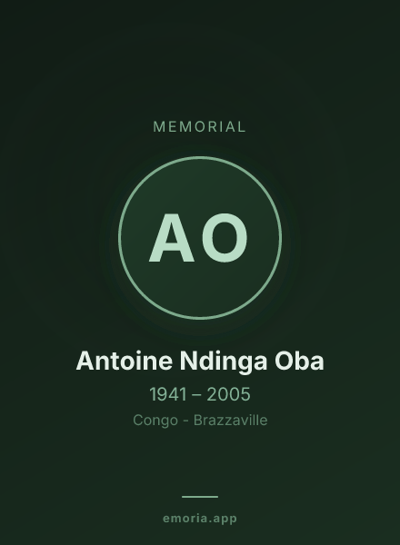 Memorial portrait of Antoine Ndinga Oba