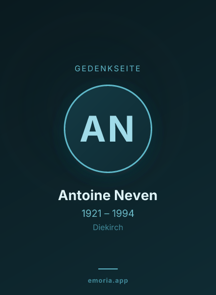Gedenkportrait von Antoine Neven
