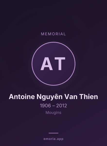 Memorial portrait of Antoine Nguyên Van Thien