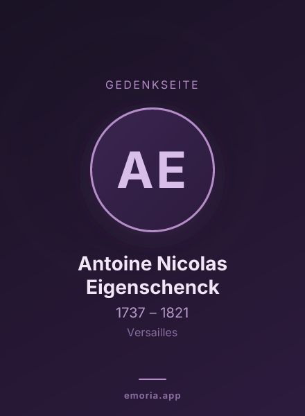 Gedenkportrait von Antoine Nicolas Eigenschenck