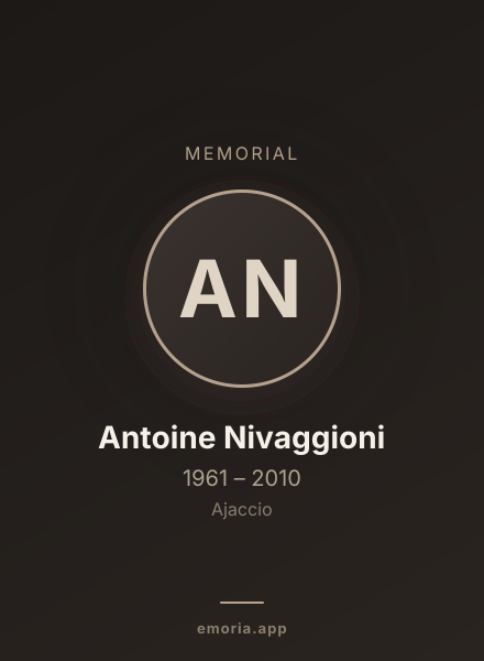 Memorial portrait of Antoine Nivaggioni