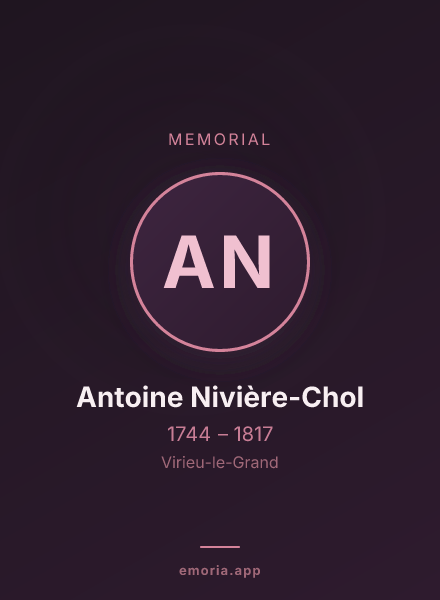 Memorial portrait of Antoine Nivière-Chol