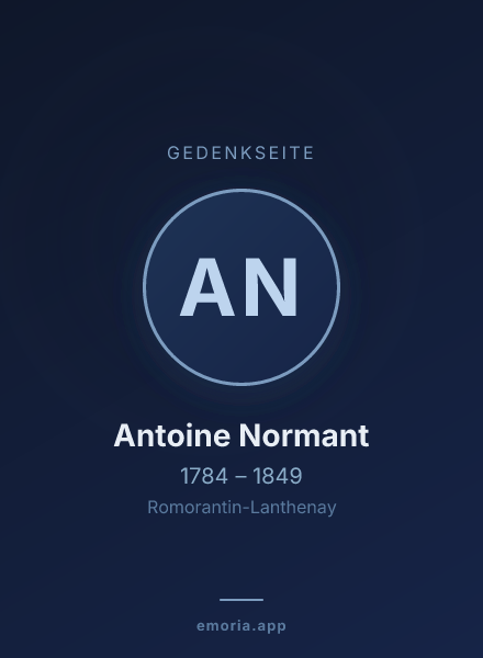 Gedenkportrait von Antoine Normant