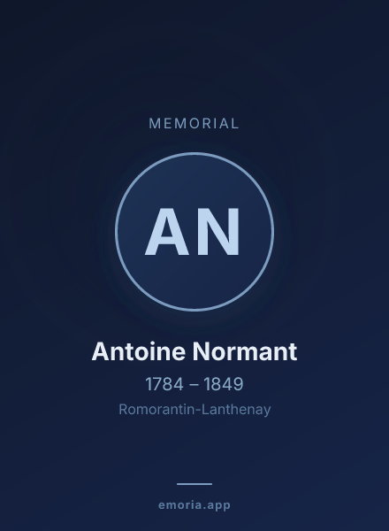 Memorial portrait of Antoine Normant