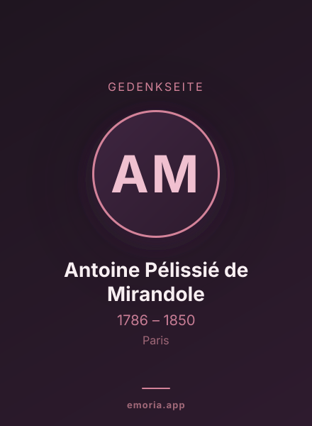 Gedenkportrait von Antoine Pélissié de Mirandole