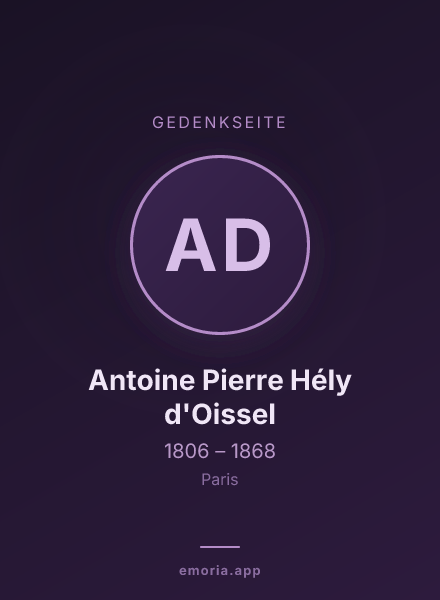 Gedenkportrait von Antoine Pierre Hély d'Oissel