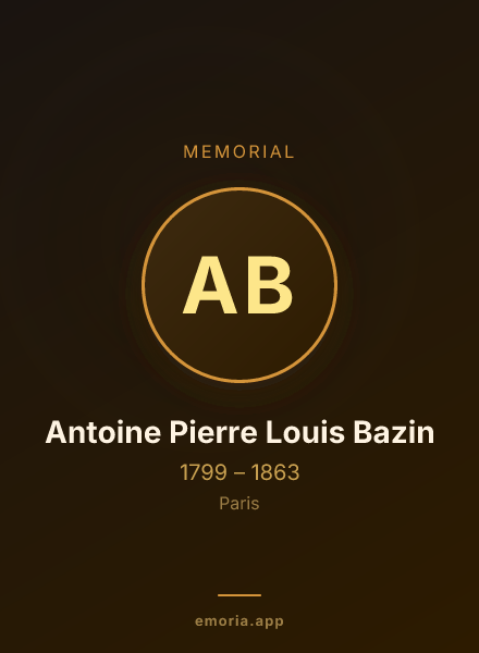 Memorial portrait of Antoine Pierre Louis Bazin