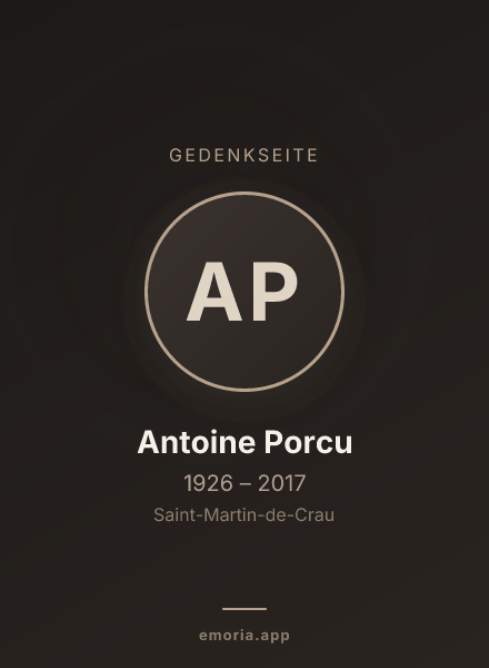 Gedenkportrait von Antoine Porcu