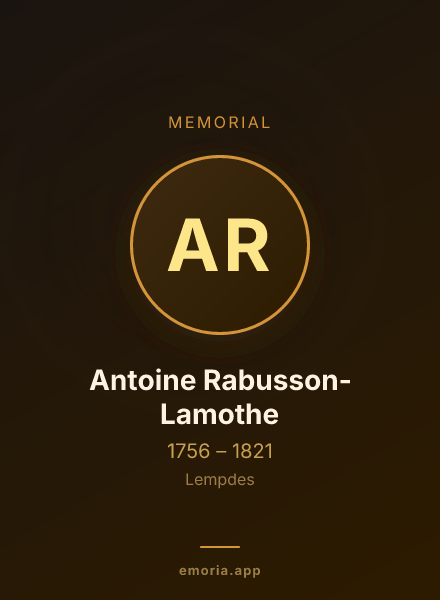 Memorial portrait of Antoine Rabusson-Lamothe