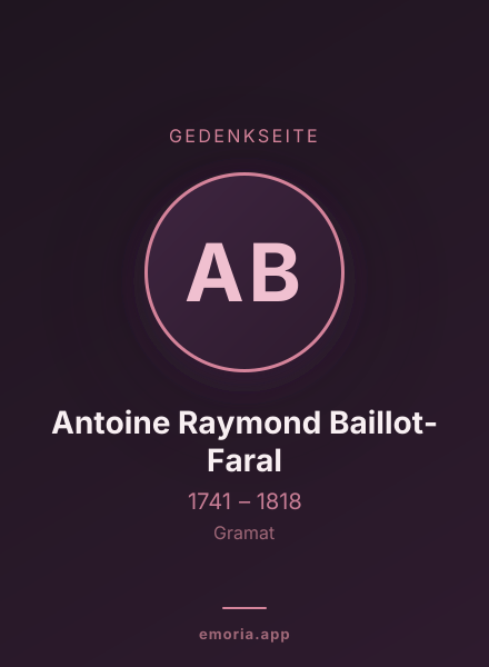 Gedenkportrait von Antoine Raymond Baillot-Faral