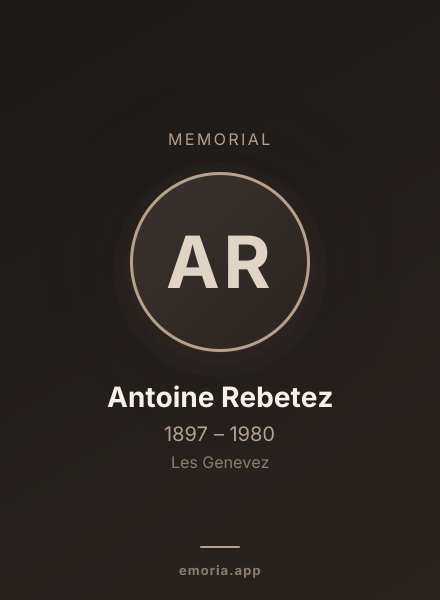 Memorial portrait of Antoine Rebetez