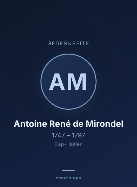 Gedenkportrait von Antoine René de Mirondel