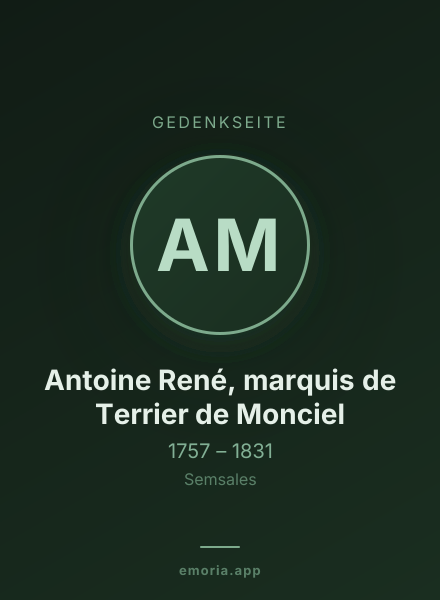 Gedenkportrait von Antoine René, marquis de Terrier de Monciel
